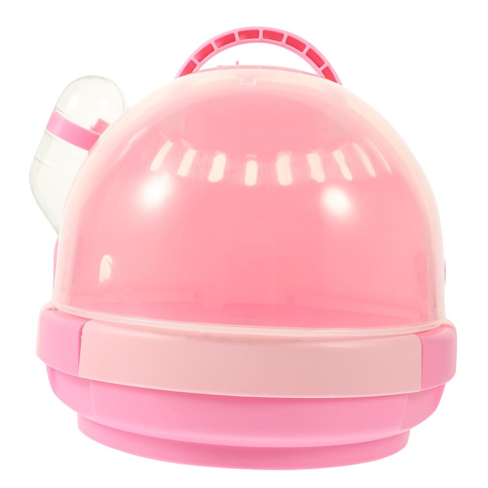 Pink Plastic Hamster Carrier with Handle