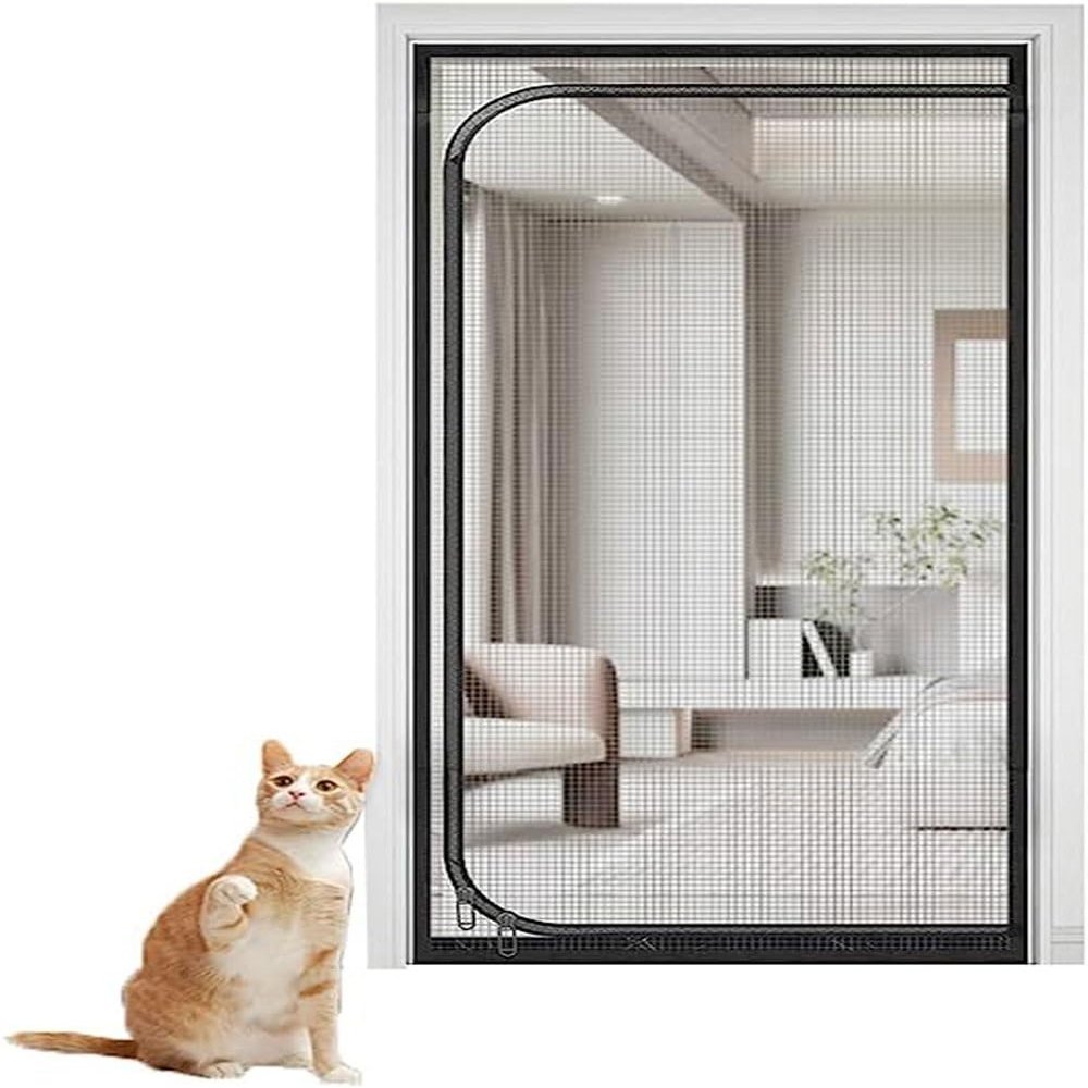 DTREEL Magnetic Screen Door, 80 x 200 cm, Self-Closing Mesh Curtain