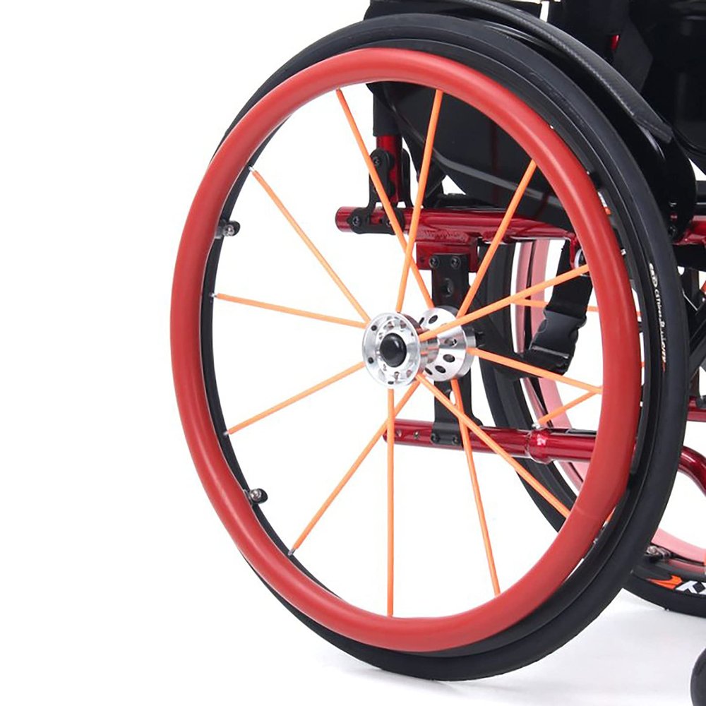 OHaGin Wheelchair Handrim Covers, 24-/22-Inch Rear Wheel Covers, Non-Slip, Wear-Resistant, Red
