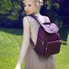 SONARIN Lightweight Multifunctional Baby Diaper Backpack, Waterproof Travel Bag with Changing Pad and Stroller Hooks, Purple view 2