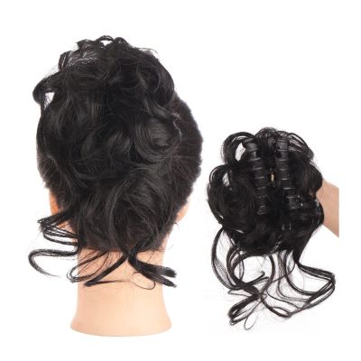 Messy Curly Bun Hairpiece with Claw Clip, 1 Piece