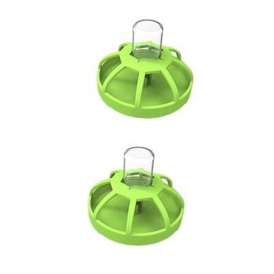 INOOMP 2-Piece Pet Water Fountain and Food Bowl Set, Green