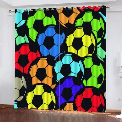 MEVASA Blackout Soccer Ball Curtains, 2 Panels, 234 x 183 cm