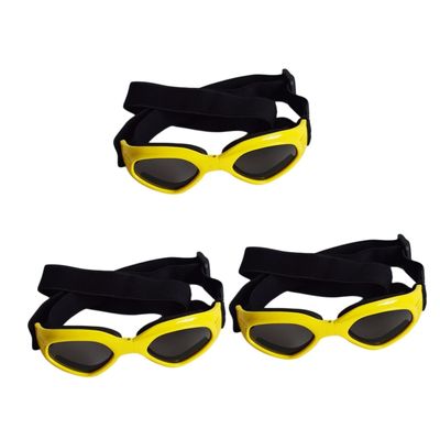 INOOMP 3-Piece Dog Sunglasses with UV Protection, Yellow