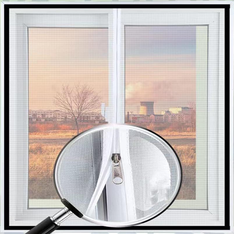 Lesone Safety Net for Windows and Cats, Insect Screen with Self-Adhesive Fit, Custom Zipper Position (W x H)