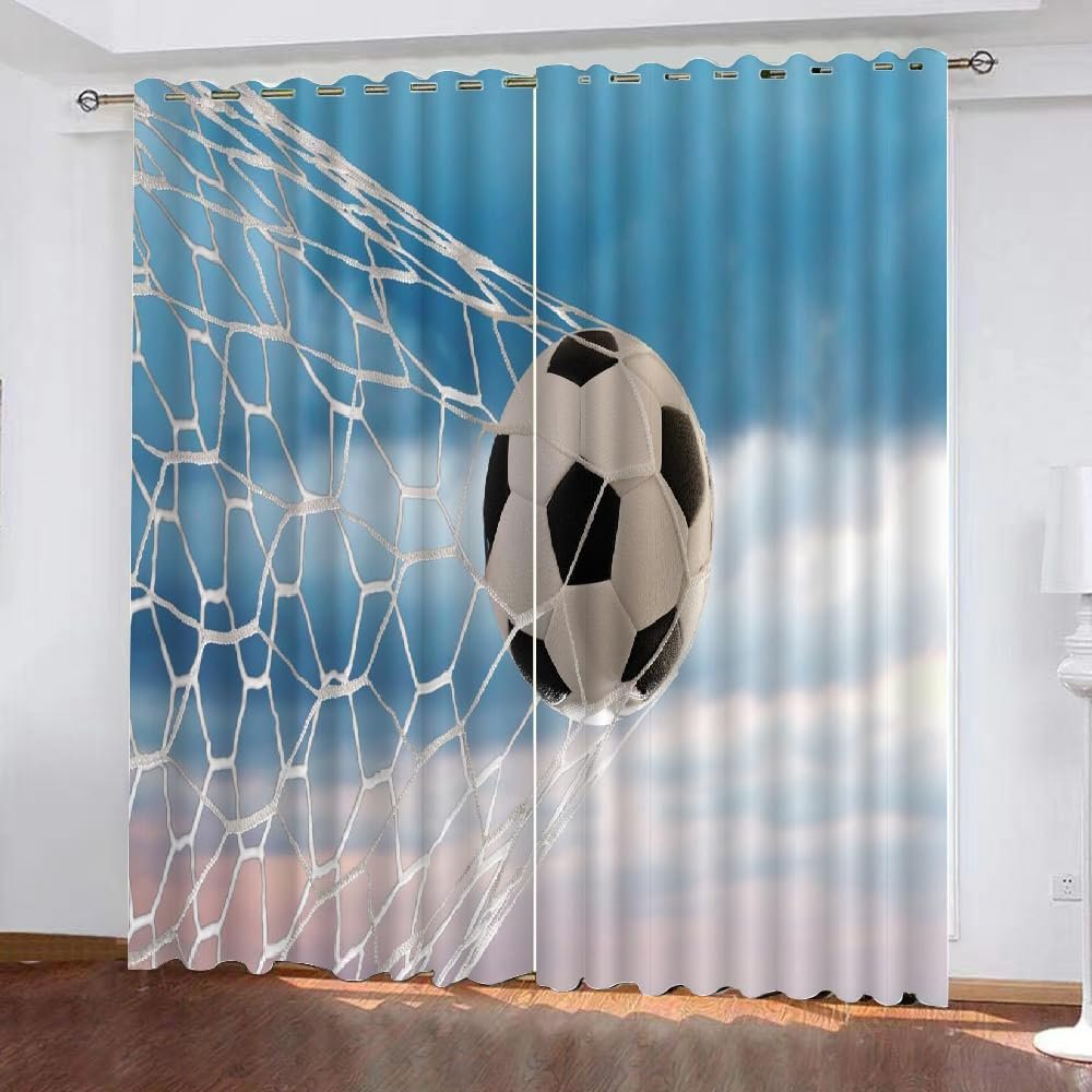 MEVASA Blackout Football Curtains, 2 Panels, 234 x 183 cm (W x H)