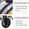 LUCEAE Multifunctional Manual Aluminum Wheelchair, Foldable Lightweight Senior Travel Wheelchair with Hand Brakes, Padded, 200 kg/400 lb Capacity view 3