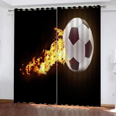 MEVASA 3D Soccer Ball Blackout Curtains, 200 x 160 cm, 2 Panels