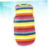 INOOMP 3-Piece Pet Vest with Rainbow Stripe Print, Easy to Put On, for Everyday Wear and Parties view 3