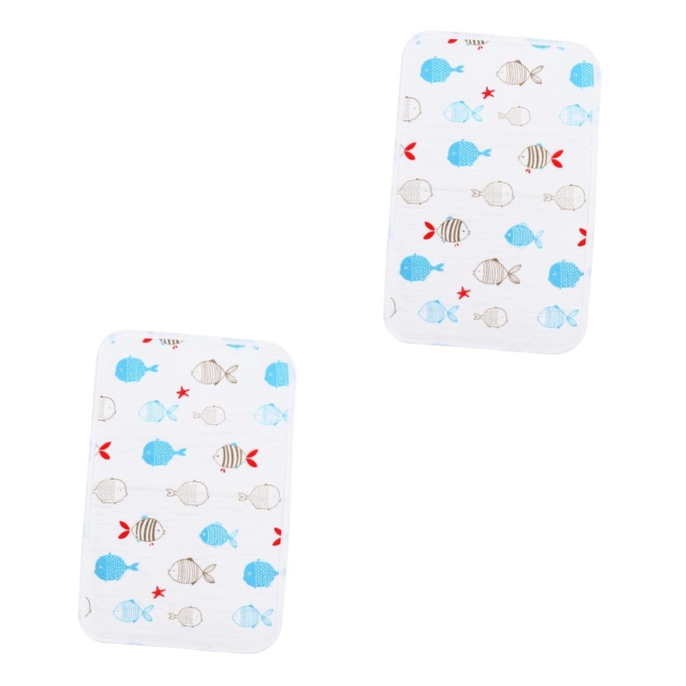 INOOMP 2-Piece Waterproof, Breathable Pet Urine Pads, Super-Absorbent Dog Pads, Non-Slip Fish Pattern