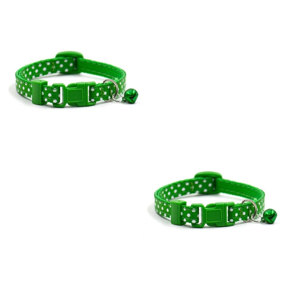 Supvox 2-Pack Dots Dog Collar with Bell for Small Dogs