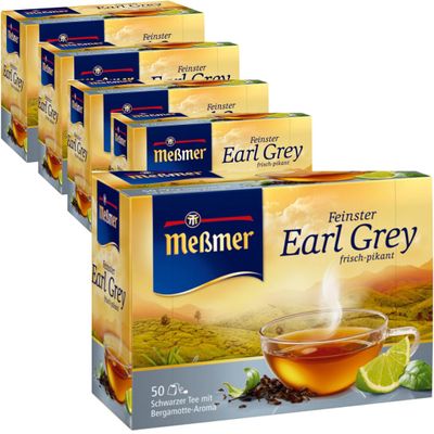 Memer Earl Grey Black Tea, 50 Count × 5-Pack