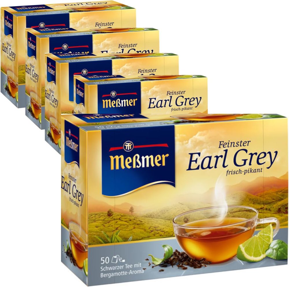 Memer Earl Grey Black Tea, 50 Count × 5-Pack