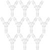 PULABO 10-Piece Aquarium Airline Hose Connectors, 3-Way Y-Shaped, 3.2 mm Plastic Inline Adapters, White view 1