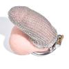 Small Stainless Steel Flat Male Chastity Cage with Metal Tube, 55 mm view 3