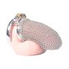 Small Stainless Steel Flat Male Chastity Cage with Metal Tube, 55 mm view 4