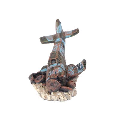 Happyyami Small Aquarium Decoration, Resin Airplane Wreck for Freshwater and Saltwater Aquariums