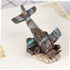 Happyyami Small Aquarium Decoration, Resin Airplane Wreck for Freshwater and Saltwater Aquariums view 4