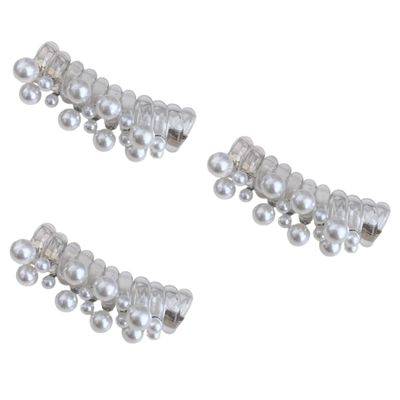 FRCOLOR 3-Piece Beaded Coil Hair Ties, Elastic Spiral Hair Accessories for Women