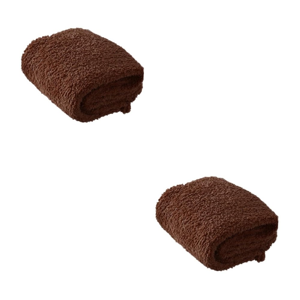 INOOMP 2-Piece Cozy Pet Blankets for Dogs and Cats, Washable Fluffy Sleeping Mats, Coffee Color