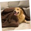 INOOMP 2-Piece Cozy Pet Blankets for Dogs and Cats, Washable Fluffy Sleeping Mats, Coffee Color view 2
