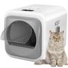 AUTUMFLATGAO Intelligent Cat Litter Box with Odor Control, 60L Enclosed Litter Box for Large and Multiple Cats, Includes Scoop and Mat view 1