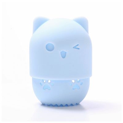 Makeup Sponge with Silicone Storage Holder, Blue