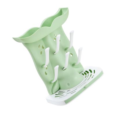 Baby Bottle Drying Rack, Plastic, Light Green