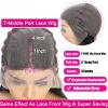 DDNGEJ Loose Deep Wave T-Part Lace Front Wig, Human Hair, Pre-Plucked view 2
