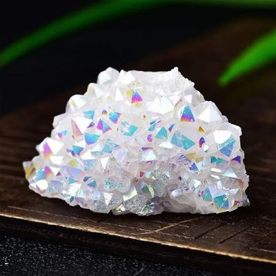 AtkitS Beautiful Natural Angel Aura Quartz Cluster Healing Crystal Rock Decor, 100–110 g