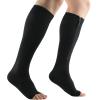 Mdrcg Zipper Compression Socks for Women and Men, 15–20 mmHg, Open Toe, Black, XL view 1