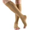 Mdrcg Zipper Compression Socks for Women and Men, 15–20 mmHg, Open Toe, Black, XL view 4