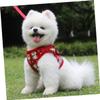 Supvox 2-Piece Cartoon Dog Harness Set, Adjustable and Comfortable, with Reflective Elements, Red view 4