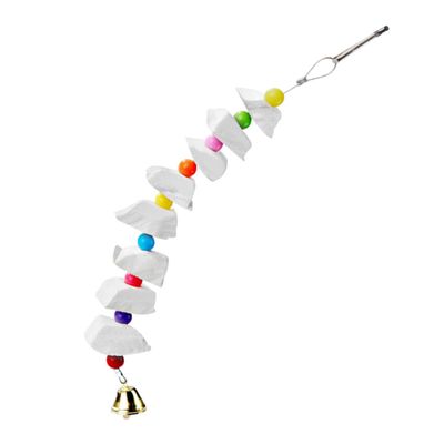 BESPORTBLE Cuttlebone Chew Toy with Bell for Birds and Hamsters