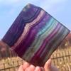 AtkitS Natural Dyed Polished Fluorite Crystal Slices, Healing Samples (Size: 450–500 g) view 4