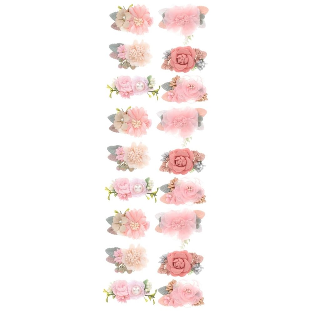 UPKOCH 18-Piece Flower Hair Clips for Girls with Handcrafted Designs
