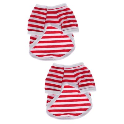 Sosoport 2-Piece Cool Design Dog Vest, Breathable Striped Cotton, Red