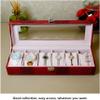 DameCo Leather Watch Case for Men, 6-Slot Display Organizer with Glass Lid and Removable Cushions view 3
