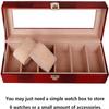 DameCo Leather Watch Case for Men, 6-Slot Display Organizer with Glass Lid and Removable Cushions view 4