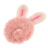 FRCOLOR Pink Plush Bunny-Ear Hair Tie, Elastic and Comfortable for Christmas and Family Photos view 1