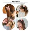 FRCOLOR Pink Plush Bunny-Ear Hair Tie, Elastic and Comfortable for Christmas and Family Photos view 3