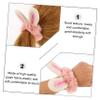 FRCOLOR Pink Plush Bunny-Ear Hair Tie, Elastic and Comfortable for Christmas and Family Photos view 4