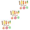 INOOMP 3-Piece Bunny Chew Toy Set for Small Pets, Wooden Toys for Hamsters, Rabbits and Guinea Pigs view 1
