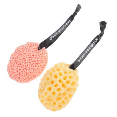 Healeved 2 Sets Exfoliating Loofah Body Scrubber Mesh Pouf for Bath, 2 Pieces Each