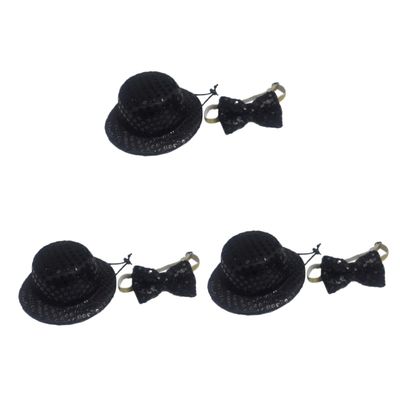 Sosoport 6-Piece Pet Costume Set with Sequined Adjustable Hat and Bow Tie for Dogs and Puppies, for Parties, Birthdays and Photo Shoots