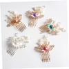 FRCOLOR 2-Piece Bridal Hair Accessories with Faux Pearls and Crystals, Green view 2