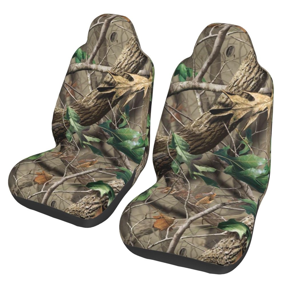 CZDBNLHF Harthlzer Car Seat Covers, Camouflage Print, 2-Piece Set, Polyester Fabric, Full-Print Design