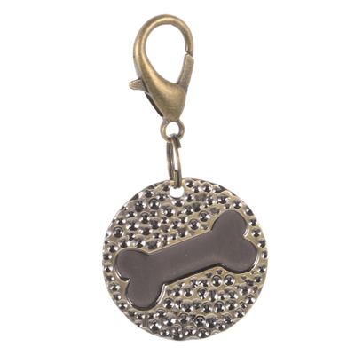 Supvox Engraved Name Tag for Cats, Round Copper Pendant, Lightweight, Detachable, Silver