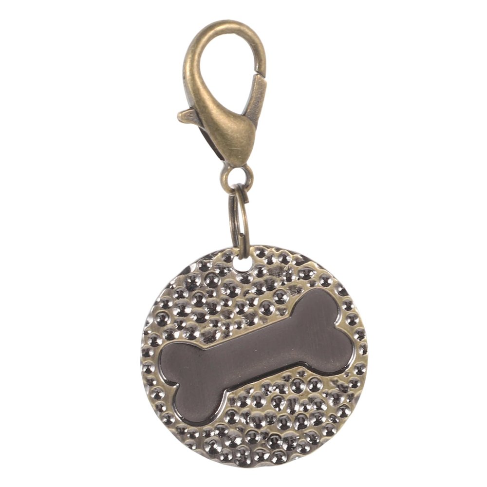 Supvox Engraved Name Tag for Cats, Round Copper Pendant, Lightweight, Detachable, Silver
