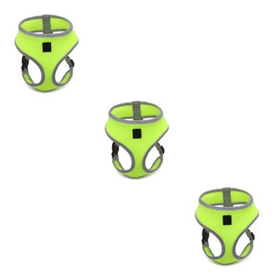 Kisangel 3-Piece Adjustable Fluorescent Pet Harness Set with Leash for Cats and Dogs